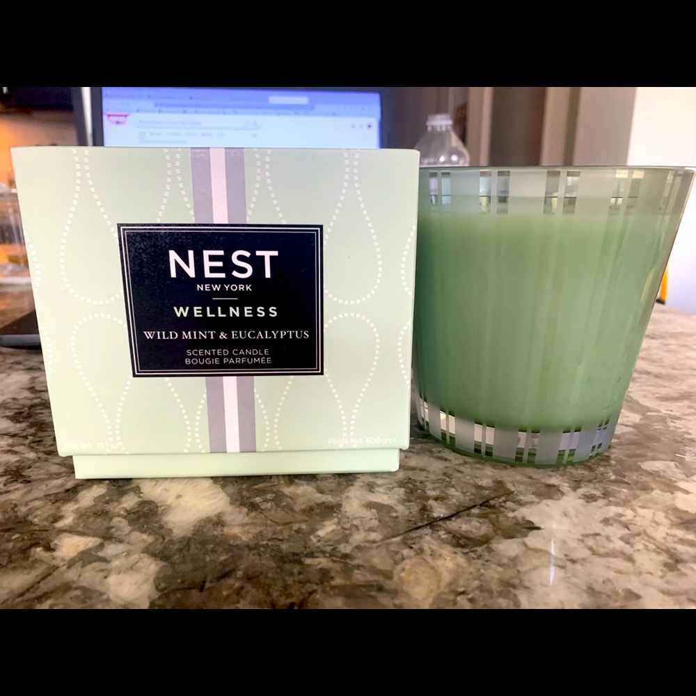 NEST wild mint + eucalyptus 3-wick candle